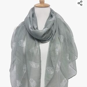 NWT Animal Print Scarves Owl Pattern Fashion Wrap Scarf Cute Bird Voile Shawl